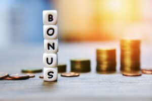 scritta bonus con monete